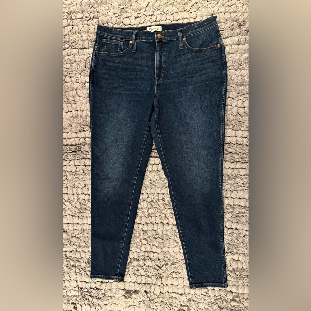 Madewell Dark Blue Denim 10” High Rise Skinny Jeans
